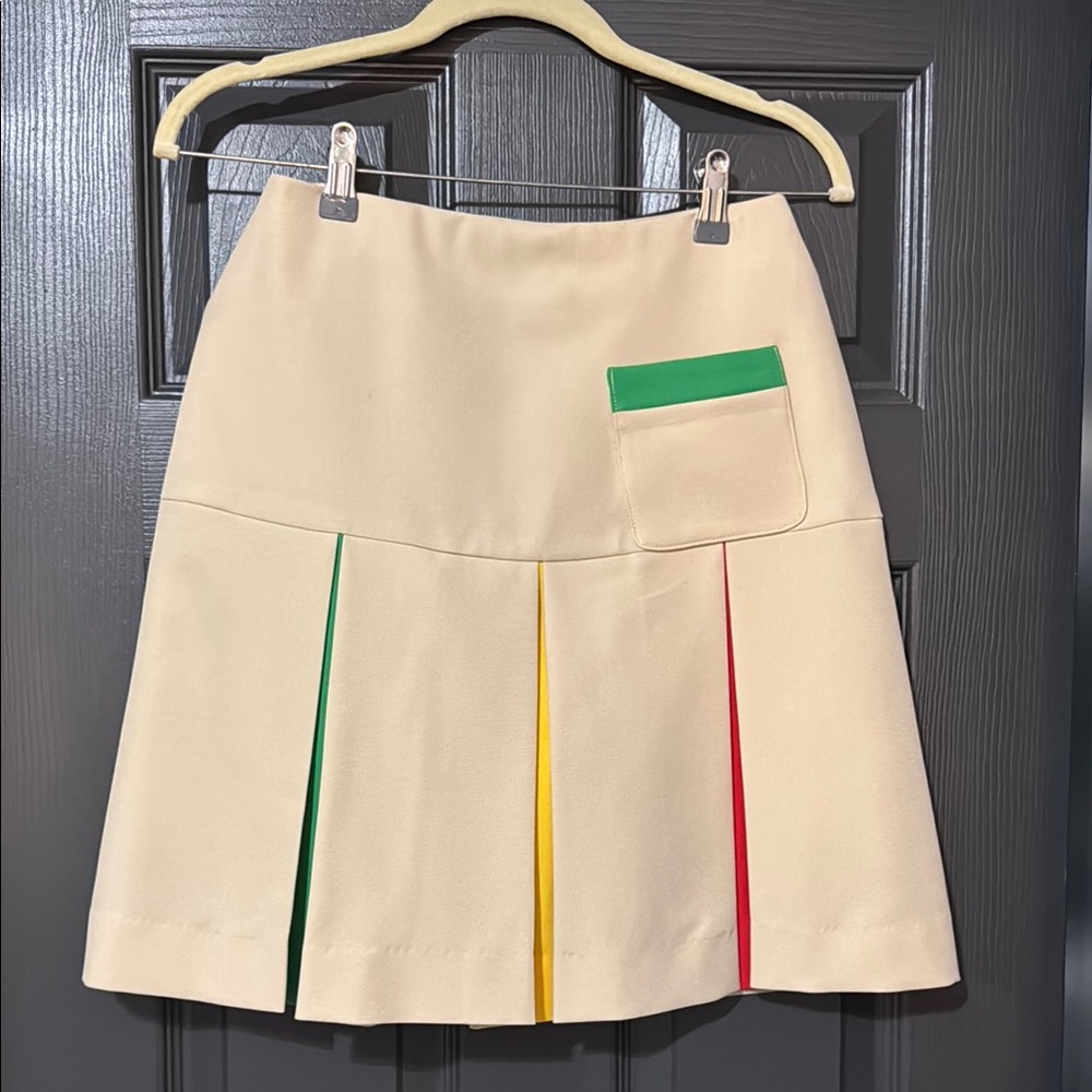 Vintage 1970s Colorful Pleated Women's Golf Skirt